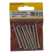 Centurion 4mm x 50mm Stainless Steel Chipboard Screws CRCS Head Countersunk - Pack of 5