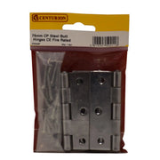 Centurion Steel Butt Hinges, Chrome Plated, 76mm x 51mm - Pack of 5