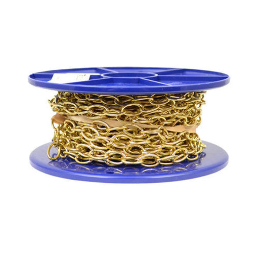 Centurion Solid Brass Oval Link Chain, Polished Brass, 16mm x 1.6mm, 10m Reel