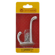 Centurion 100mm School Style Solid Brass Hat & Coat Hook - Chrome Plated - - Pack of 5