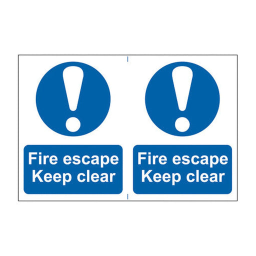 Centurion Fire escape Keep clear - Self Adhesive PP (300 x 200mm) - Min Order 2