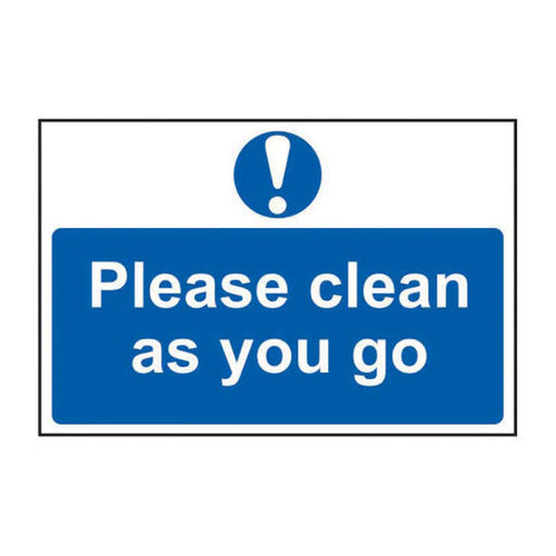 Centurion Please clean as you go - Self Adhesive PP (300 x 200mm) - Min Order 2