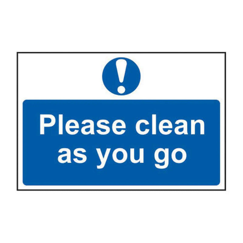 Centurion Please clean as you go - Self Adhesive PP (300 x 200mm) - Min Order 2