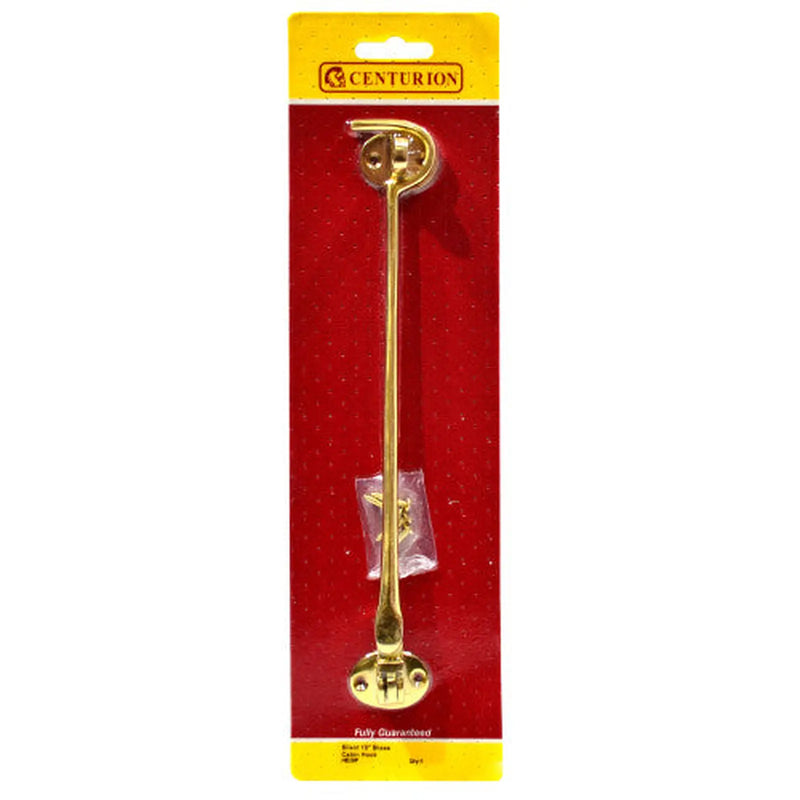 Centurion Silent Pattern Brass Cabin Hooks, Polished Brass, 250mm - Pack of 3