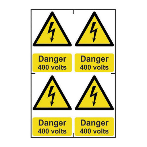 Centurion Danger 400 volts - Self Adhesive PP (200 x 300mm) - Min Order 2