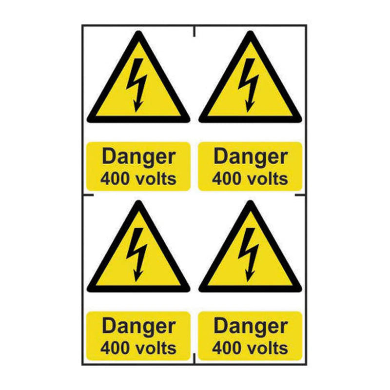 Centurion Danger 400 volts - Self Adhesive PP (200 x 300mm) - Min Order 2