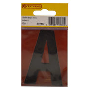 Centurion 75mm Black Helvetica Bold Condensed Style Vinyl Letter A - Pack of 10