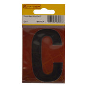 Centurion 75mm Black Helvetica Bold Condensed Style Vinyl Letter C - Pack of 10