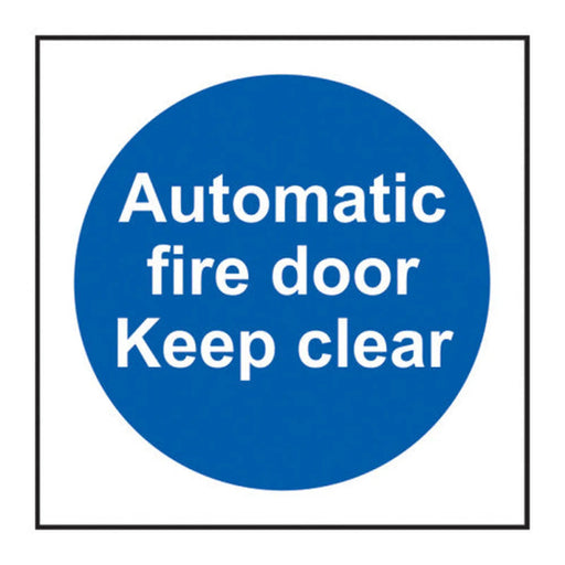 Centurion Automatic Fire Door Keep Clear' Labels, Self-Adhesive Vinyl (100mm x 100mm) (Roll of 100)
