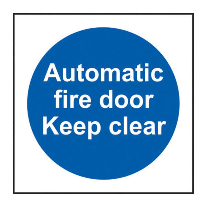 Centurion Automatic Fire Door Keep Clear' Labels, Self-Adhesive Vinyl (100mm x 100mm) (Roll of 100)