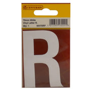 Centurion 75mm White Helvetica Bold Condensed Style Vinyl Letter R - Pack of 10