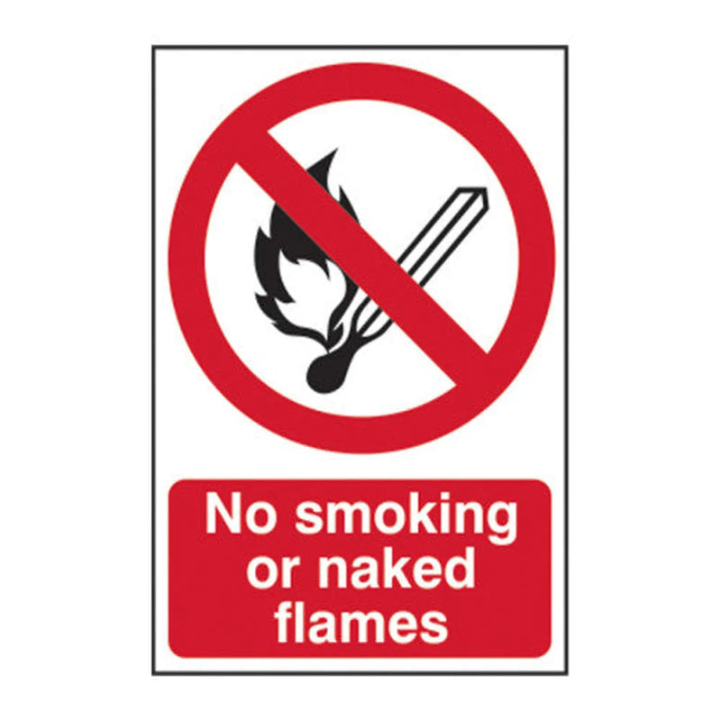 Centurion No smoking or naked flames - Self Adhesive PP (200 x 300mm) - Min Order 2