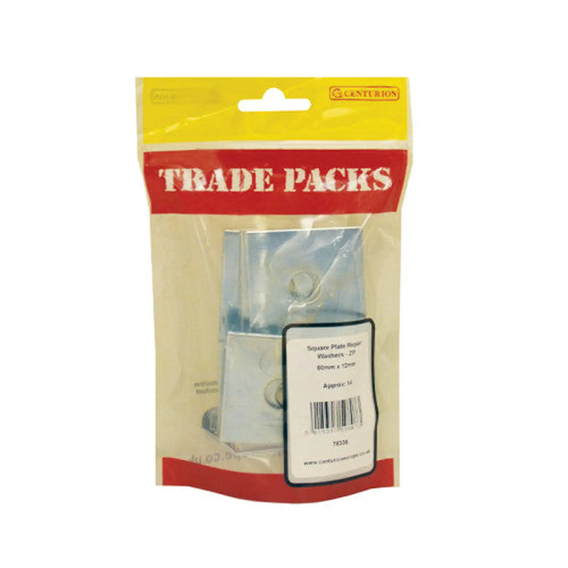 Centurion Square Plate Repair Washers - Zinc Plated - 50mm x 12mm - (14 PK) - Pack of 5