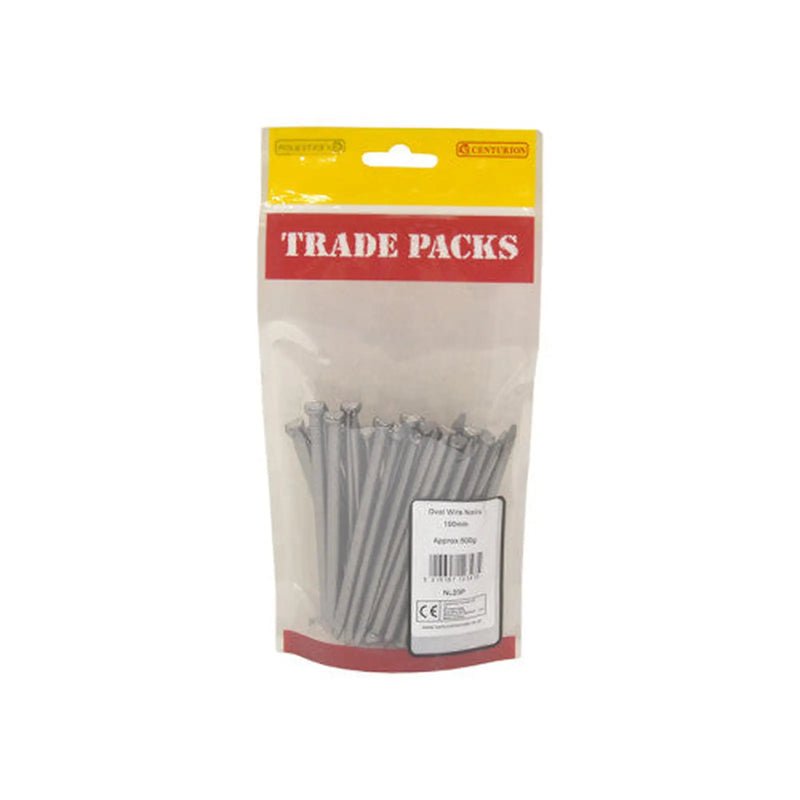 Centurion Bright Oval Wire Nails - Steel - 100mm - (500g Pack) - Pack of 5