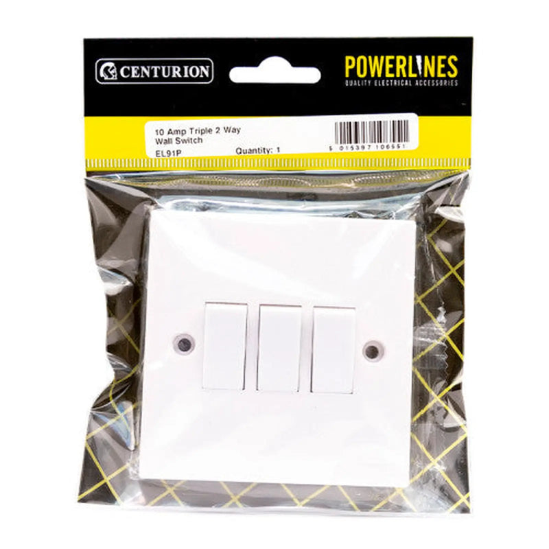 Centurion 10 Amp Triple 2 Way Wall Switch - Pack of 3