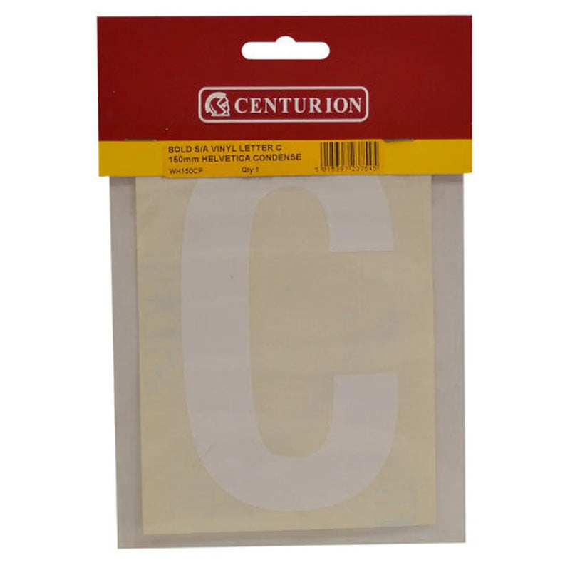 Centurion 150mm White Self Adhesive Vinyl Letter C - Pack of 5