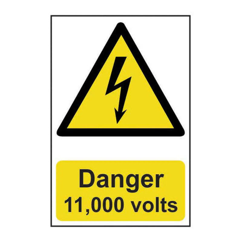 Centurion Danger 11000 volts - Self Adhesive PP (200 x 300mm) - Min Order 2