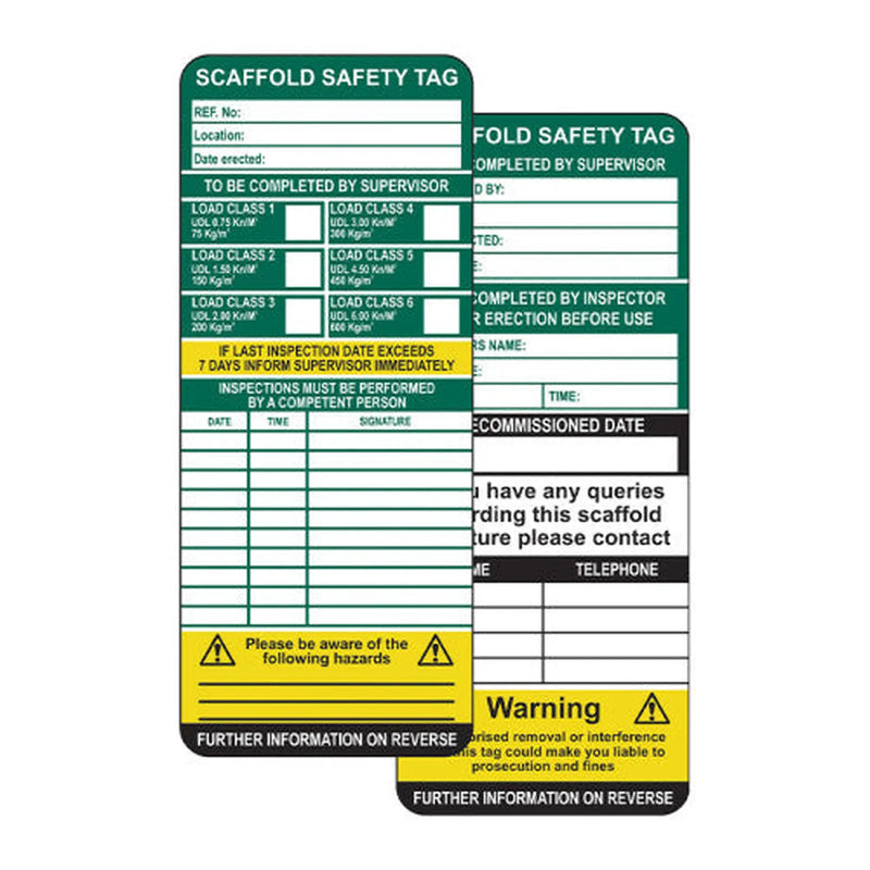 Centurion Scaffold Tag Insert (Pack of 50)