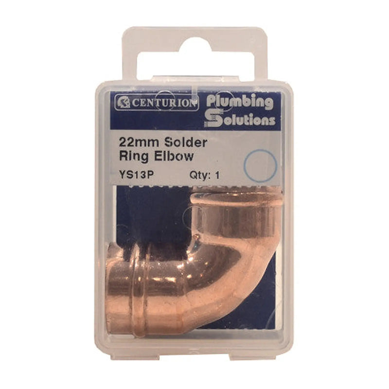 Centurion 22mm Solder Ring Copper Elbow - Pack of 5