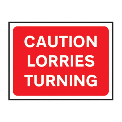 Centurion Caution lorries turning 1.2mm Recyclable PP (600 x 400mm)
