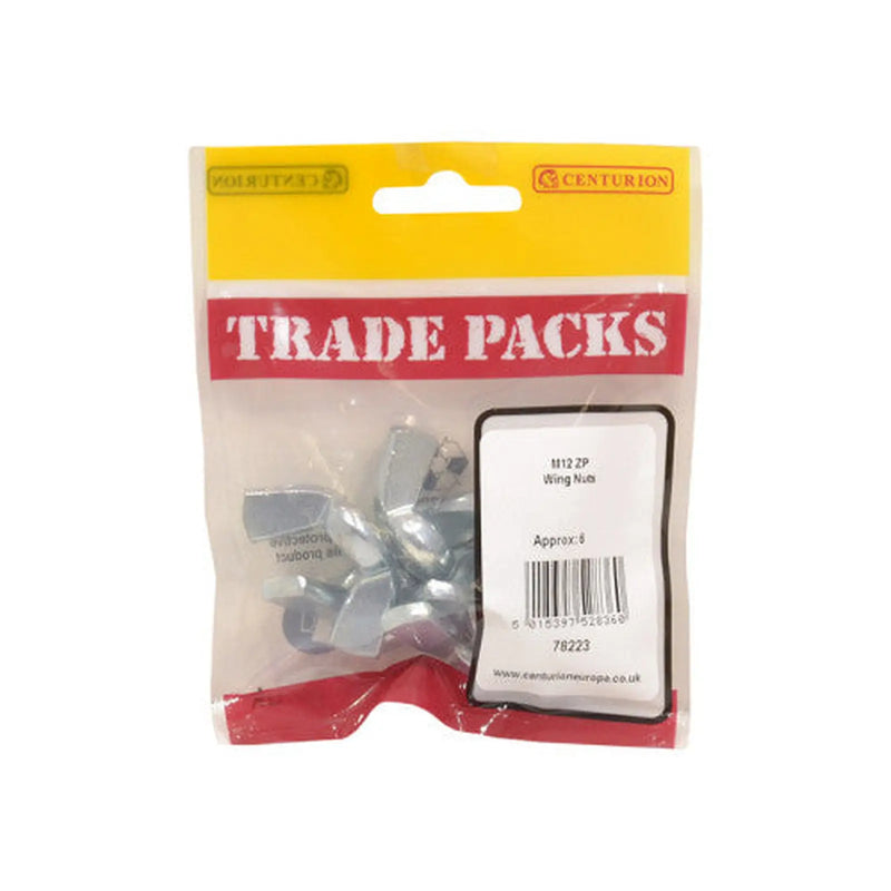 Centurion Wing Nuts - Zinc Plated - M12 - (6 PK) - Pack of 5