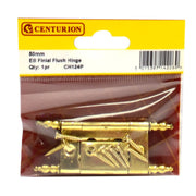 Centurion Finial Steel Flush Hinges, Electro Brassed, 50mm - Pack of 5