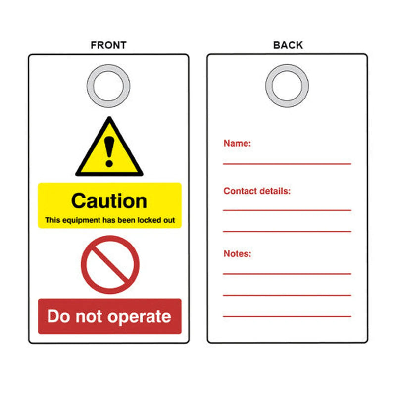 Centurion 'Caution' Lockout Tag (Double Sided, Single Unit) - Min Order 4