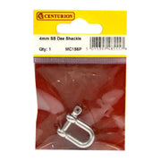 Centurion Dee Shackles, Stainless Steel, 4mm x 16mm x 8mm - Pack of 5