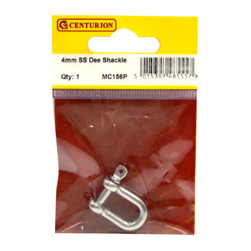 Centurion Dee Shackles, Stainless Steel, 4mm x 16mm x 8mm - Pack of 5