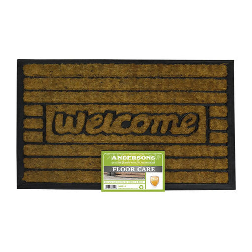 Centurion Mats - 'Welcome' Coir Brush Pile in Rubber Case Mat - 60cm x 40cm