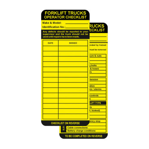 Centurion Forklift Safety Tag Insert (Pack of 50)