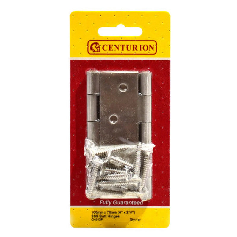 Centurion Butt Hinges, Satin Stainless Steel, 102mm x 67mm - Pack of 5