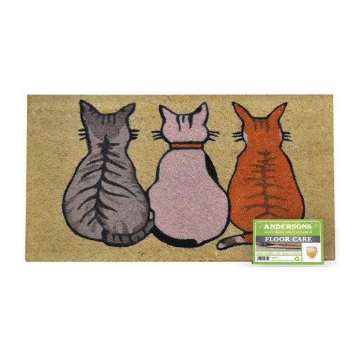 Centurion Cats Tufted Coir Brush Doormat, 45 x 75cm