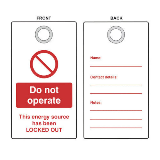 Centurion 'Do Not Operate' Lockout Tag (Double Sided, 10 Pack)