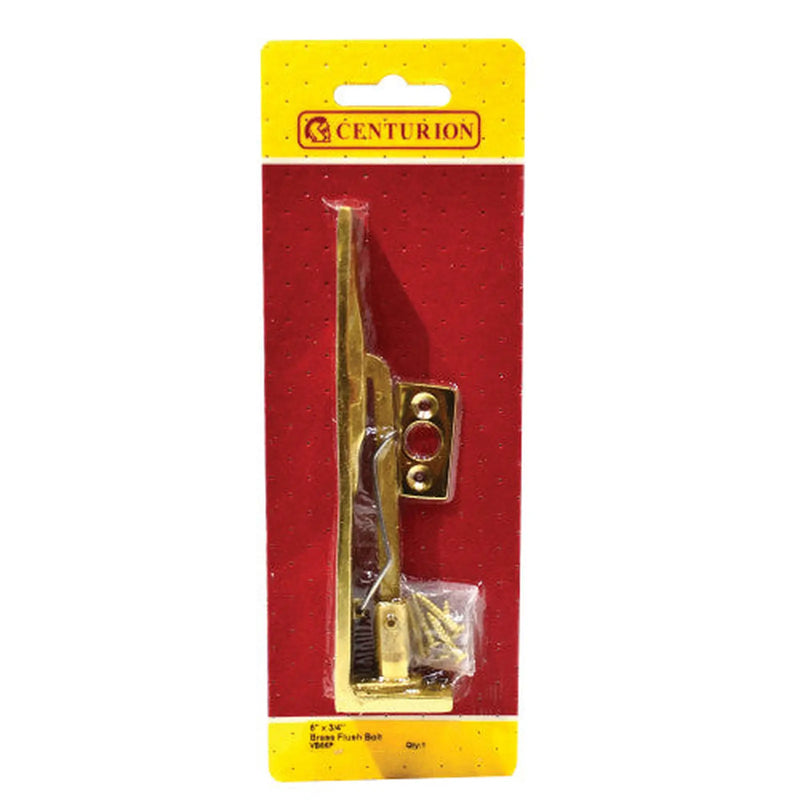Centurion Solid Brass Flush Bolt, Polished Brass, 150mm - Pack of 5