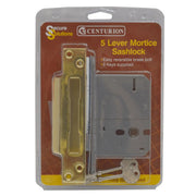Centurion 5 Lever Mortice Sashlocks, Polished Brass, 75mm - Pack of 3