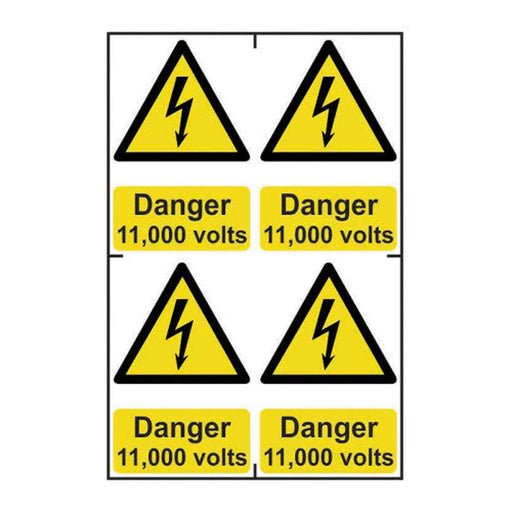 Centurion Danger 11000 volts - Self Adhesive PP (200 x 300mm) - Min Order 2