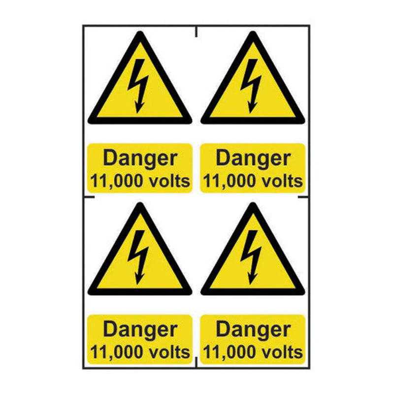 Centurion Danger 11000 volts - Self Adhesive PP (200 x 300mm) - Min Order 2