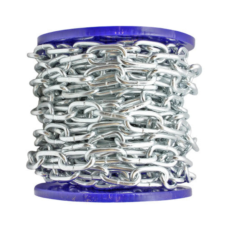 Centurion Steel Welded Straight Link Chain, Zinc Plated, 5mm x 21mm x 25m