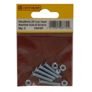 Centurion M4 x 25mm Machine Screws & Nuts - Countersunk Head - Zinc Plated - - Pack of 5