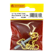 Centurion Sink Ball Chain With Stay, Polished Brass, 300mm - Pack of 5