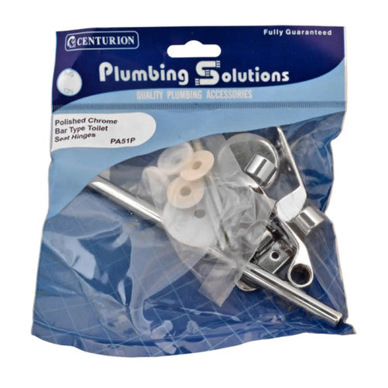 Centurion Bar Type Toilet Seat Hinges - Polished Chrome - Pack of 5
