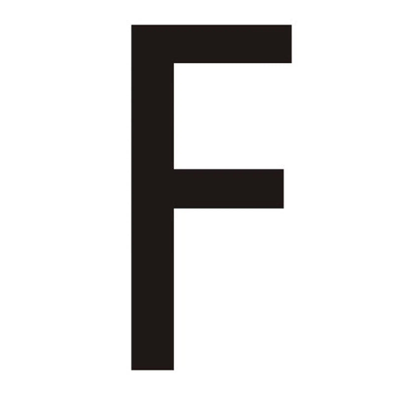 Centurion Character 'F' - Black Vinyl - 75mm - Pack of 10 - Min Order 2