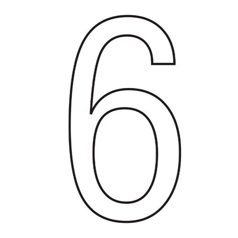 Centurion Character '6' - White Vinyl - 50mm - Pack of 10 - Min Order 2