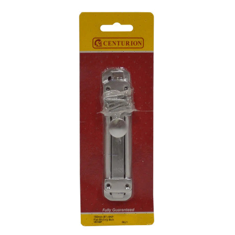 Centurion Flat Slide Bolt, Satin Nickel, 150mm - Pack of 5