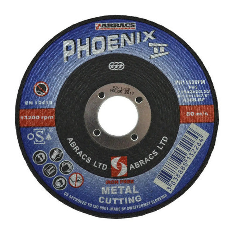Centurion Phoenix II Flat Metal Cutting Disc (115 x 3 x 22mm) - Pack of 5