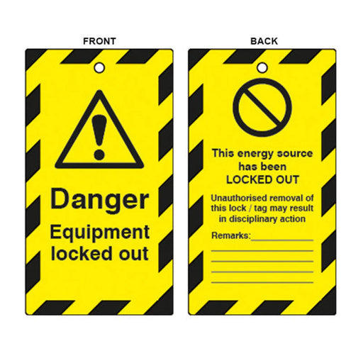 Centurion 'Danger Equipment Locked Out' Lockout Tag (Double Sided, 10 Pack)