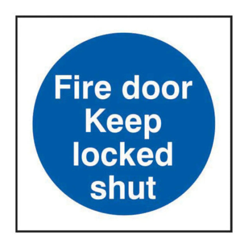 Centurion 'Fire Door Keep Locked' Fire Door Disc, PVC, 75mm - Min Order 2