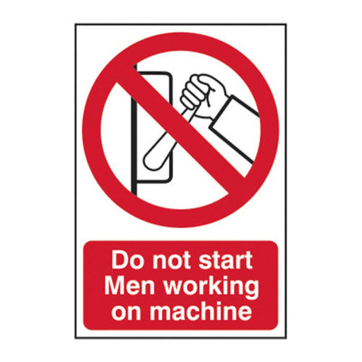 Centurion Do not start Men working on machine - Self Adhesive PP (200 x 300mm) - Min Order 2