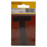 Centurion 75mm Black Helvetica Bold Condensed Style Vinyl Letter T - Pack of 10